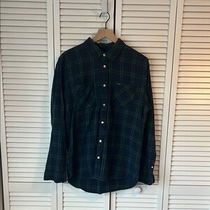 RVCA Men's Green Plaid Shirt Sz L